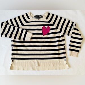 Striped Sweater with Heart Patch